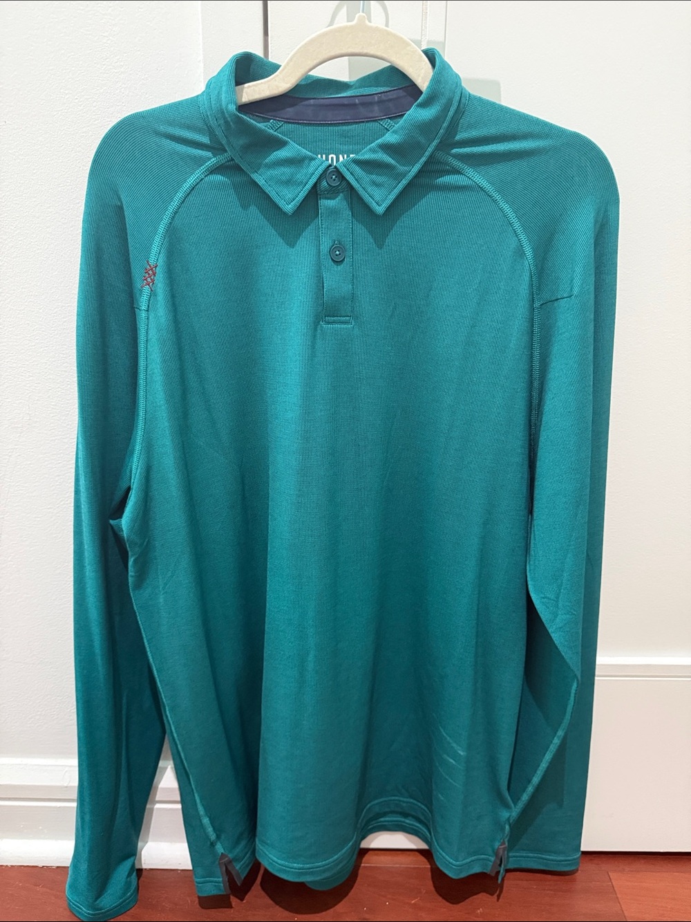 RHONE Teal Long Sleeve Performance Polo
